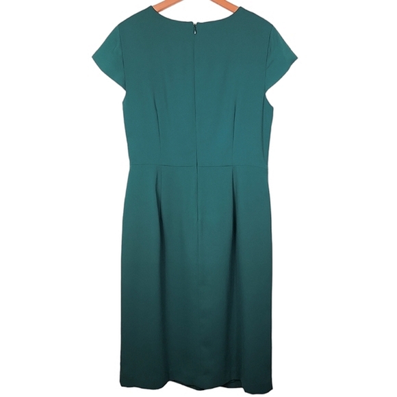 NWOT Ann Taylor Twist Front Green Sheath Dress - Picture 6 of 8
